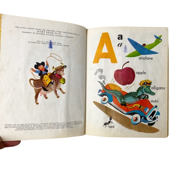 Vintage 1951 The Little Golden Book ABC alphabet nursery illustrations ephemera - Picture 3 of 11